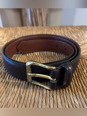 Vintage Coach 5950 Mahogany Leather Belt Solid Brass Buckle Size 38